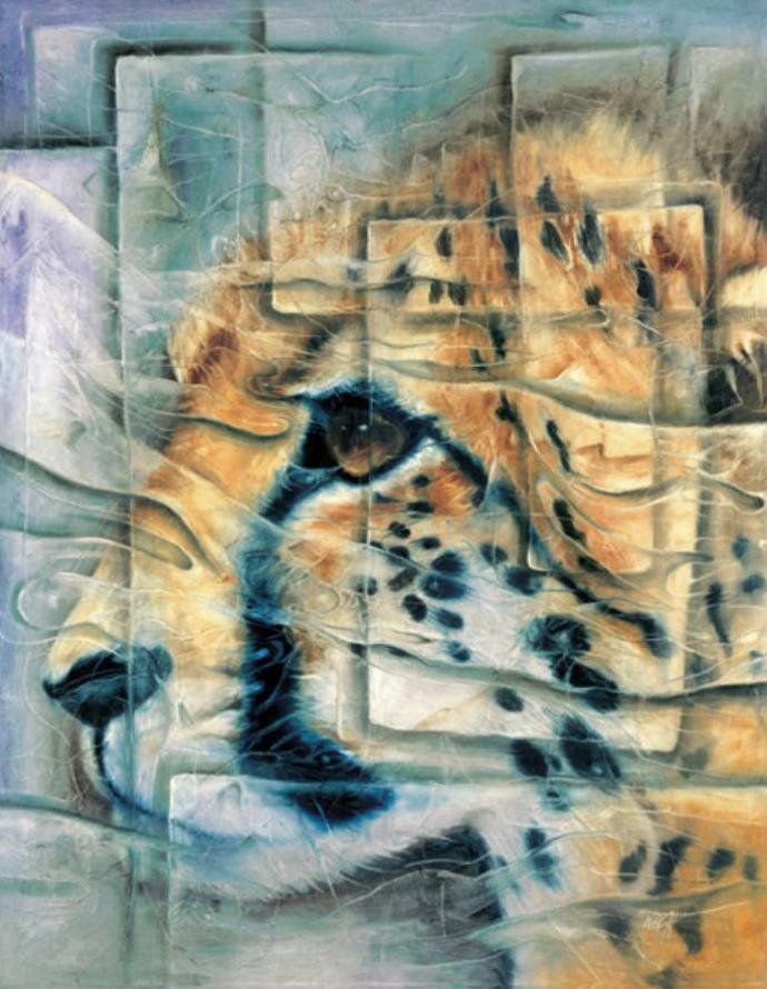 Cheetah artwork oil painting