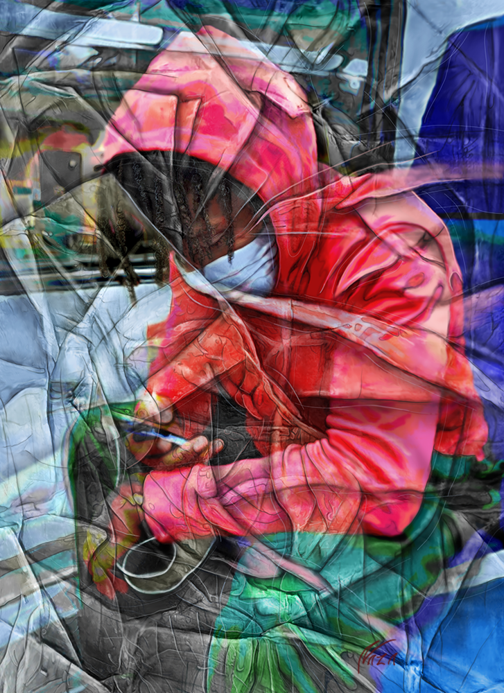 Artwork depicting an African American young man