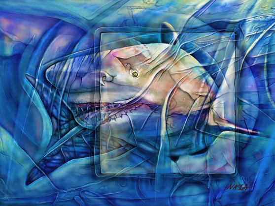 shark artwork painting